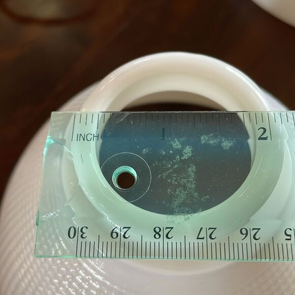 Vintage Mid Century Textured White Glass Lamp Shade - Picture 7 of 7